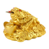 Maxbell Resin Feng Shui Money Frog Wealth Statue Lucky Gifts for Tabletop Decor Aureate