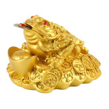 Maxbell Resin Feng Shui Money Frog Wealth Statue Lucky Gifts for Tabletop Decor Aureate