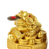 Maxbell Lucky Charm Wealth Frog Resin Lucky money frogs for House Warming Ornaments Aureate