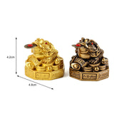 Maxbell Lucky Charm Wealth Frog Resin Lucky money frogs for House Warming Ornaments Aureate