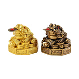 Maxbell Lucky Charm Wealth Frog Resin Lucky money frogs for House Warming Ornaments Aureate