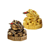 Maxbell Lucky Charm Wealth Frog Resin Lucky money frogs for House Warming Ornaments Aureate