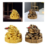 Maxbell Lucky Charm Wealth Frog Resin Lucky money frogs for House Warming Ornaments Aureate