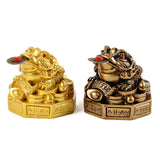 Maxbell Lucky Charm Wealth Frog Resin Lucky money frogs for House Warming Ornaments Aureate