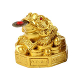 Maxbell Lucky Charm Wealth Frog Resin Lucky money frogs for House Warming Ornaments Aureate