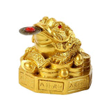 Maxbell Lucky Charm Wealth Frog Resin Lucky money frogs for House Warming Ornaments Aureate
