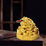 Maxbell Lucky Charm Wealth Frog Resin Lucky money frogs for House Warming Ornaments Aureate