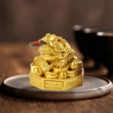 Maxbell Lucky Charm Wealth Frog Resin Lucky money frogs for House Warming Ornaments Aureate