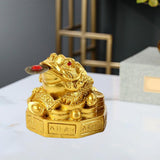 Maxbell Lucky Charm Wealth Frog Resin Lucky money frogs for House Warming Ornaments Aureate