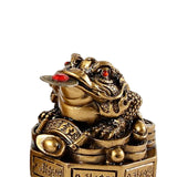 Maxbell Lucky Charm Wealth Frog Resin Lucky money frogs for House Warming Ornaments Bronze