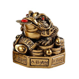 Maxbell Lucky Charm Wealth Frog Resin Lucky money frogs for House Warming Ornaments Bronze