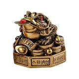 Maxbell Lucky Charm Wealth Frog Resin Lucky money frogs for House Warming Ornaments Bronze