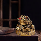 Maxbell Lucky Charm Wealth Frog Resin Lucky money frogs for House Warming Ornaments Bronze