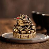 Maxbell Lucky Charm Wealth Frog Resin Lucky money frogs for House Warming Ornaments Bronze