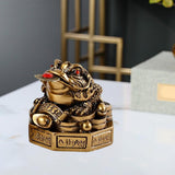 Maxbell Lucky Charm Wealth Frog Resin Lucky money frogs for House Warming Ornaments Bronze