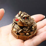 Maxbell Lucky Charm Wealth Frog Resin Lucky money frogs for House Warming Ornaments Bronze