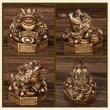Maxbell Lucky Charm Wealth Frog Resin Lucky money frogs for House Warming Ornaments Bronze
