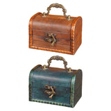 Maxbell Antique Treasure Chest Decorative Wooden Lock Box for Treasures Gift Money Yellow