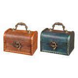 Maxbell Antique Treasure Chest Decorative Wooden Lock Box for Treasures Gift Money Yellow