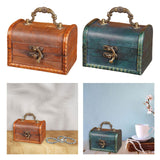 Maxbell Antique Treasure Chest Decorative Wooden Lock Box for Treasures Gift Money Yellow