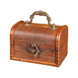 Maxbell Antique Treasure Chest Decorative Wooden Lock Box for Treasures Gift Money Yellow