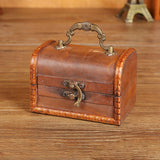 Maxbell Antique Treasure Chest Decorative Wooden Lock Box for Treasures Gift Money Yellow