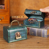 Maxbell Antique Treasure Chest Decorative Wooden Lock Box for Treasures Gift Money Emerald