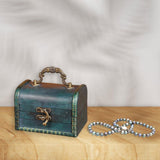 Maxbell Antique Treasure Chest Decorative Wooden Lock Box for Treasures Gift Money Emerald
