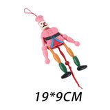 Maxbell Wooden Dolls Marionette Puppets Hanging Ornament for Kids Gifts Pink