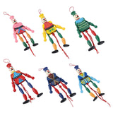 Maxbell Wooden Dolls Marionette Puppets Hanging Ornament for Kids Gifts Pink