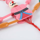 Maxbell Wooden Dolls Marionette Puppets Hanging Ornament for Kids Gifts Pink