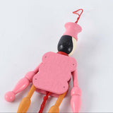 Maxbell Wooden Dolls Marionette Puppets Hanging Ornament for Kids Gifts Pink