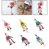 Maxbell Wooden Dolls Marionette Puppets Hanging Ornament for Kids Gifts Pink