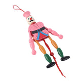 Maxbell Wooden Dolls Marionette Puppets Hanging Ornament for Kids Gifts Pink