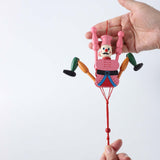 Maxbell Wooden Dolls Marionette Puppets Hanging Ornament for Kids Gifts Pink