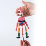 Maxbell Wooden Dolls Marionette Puppets Hanging Ornament for Kids Gifts Pink