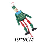 Maxbell Wooden Dolls Marionette Puppets Hanging Ornament for Kids Gifts Green