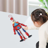 Maxbell Wooden Dolls Marionette Puppets Hanging Ornament for Kids Gifts Red