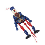 Maxbell Wooden Dolls Marionette Puppets Hanging Ornament for Kids Gifts Dark Blue