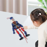 Maxbell Wooden Dolls Marionette Puppets Hanging Ornament for Kids Gifts Dark Blue