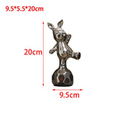 Maxbell Handmade Resin Animal Figurine Ornaments Electroplating Artwork Versatile Rabbit on Football