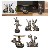 Maxbell Handmade Resin Animal Figurine Ornaments Electroplating Artwork Versatile Rabbit on Football