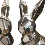 Maxbell Handmade Resin Animal Figurine Ornaments Electroplating Artwork Versatile Two Rabbits