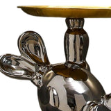 Maxbell Handmade Resin Animal Figurine Ornaments Electroplating Artwork Versatile Rabbit Tray