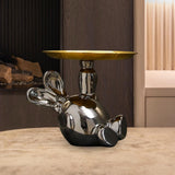 Maxbell Handmade Resin Animal Figurine Ornaments Electroplating Artwork Versatile Rabbit Tray