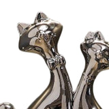 Maxbell Handmade Resin Animal Figurine Ornaments Electroplating Artwork Versatile Cat Couple