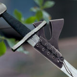 Maxbell Medieval Sword Dagger Frog Scabbard Vintage for Knight Pirate Stage Black