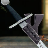 Maxbell Medieval Sword Dagger Frog Scabbard Vintage for Knight Pirate Stage Black