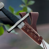 Maxbell Medieval Sword Dagger Frog Scabbard Vintage for Knight Pirate Stage Brown