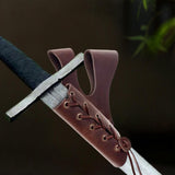 Maxbell Medieval Sword Dagger Frog Scabbard Vintage for Knight Pirate Stage Brown
